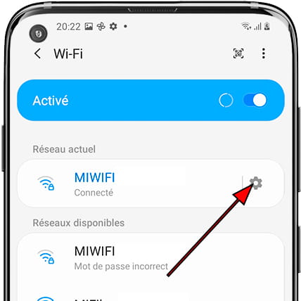 Paramètres du réseau Wifi